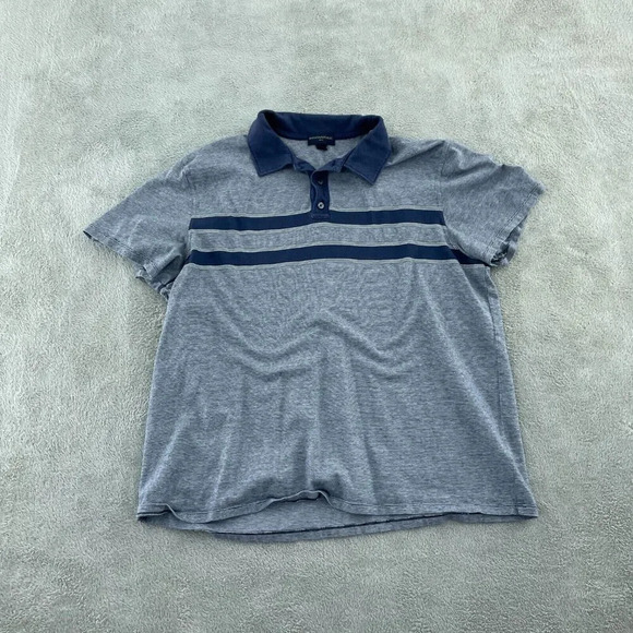 Banana Republic Other - Banana Republic Mens Gray & Blue Striped Polo Shirt XL 100% Cotton 2050